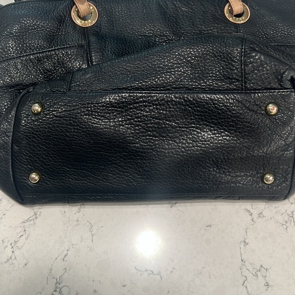 Michael Kors black pebbled leather bag w/tan strap - Picture 4 of 8